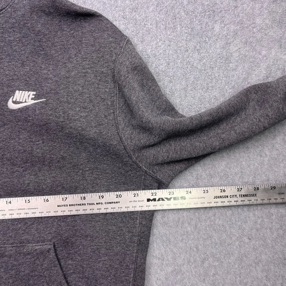 Nike Hoodie Mens Medium Gray Pullover Long Sleeve Drawstring Sweatshirt